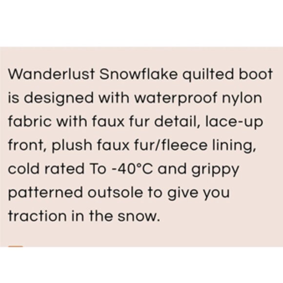 Wanderlust Snowflake Shorty Waterproof Ankle Boots Sz 9 - Picture 11 of 12